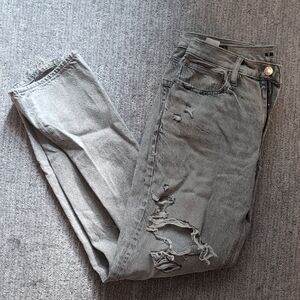 American Eagle Outfitters Gray Distressed Boyfriend Jeans